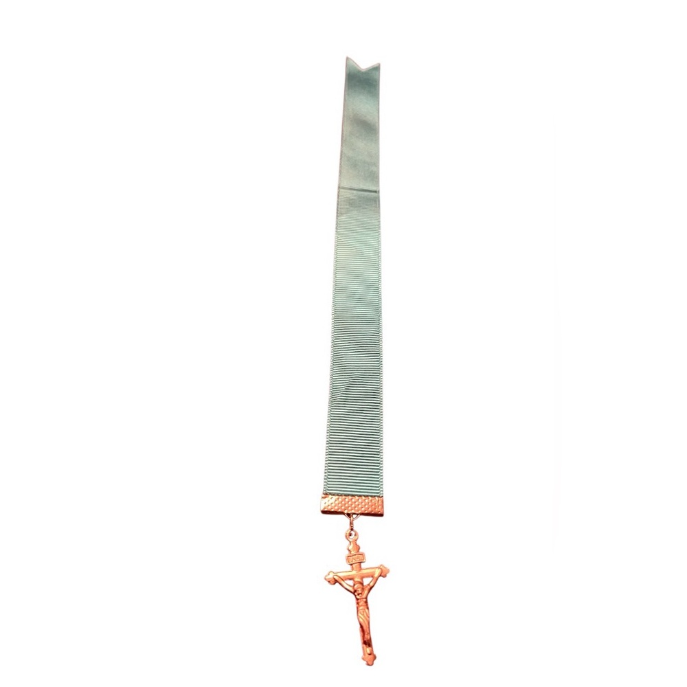 Ribbon Bible Bookmark with crucifix. 11.75" long